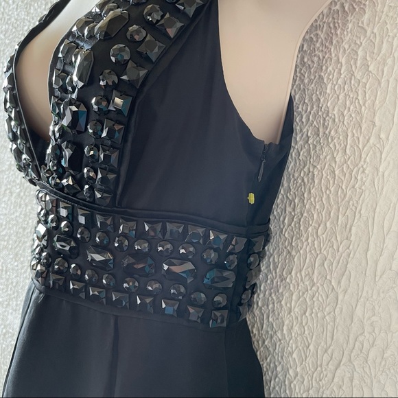 BEBE PARTY COCKTAIL SPARKLY SILK SLEEVELESS DRESS size S - Picture 3 of 7